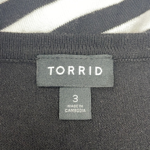 Torrid Striped Stretchy Knit Sweater Sheath Midi Dress Black White 3X - Picture 7 of 9